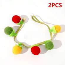 Cute Fruity Style,Long Hanging Strip Shape, Multicolor Fruit Pom-Pom With Built-In Bell, Hanging & Ground Interactive Entertainment, Daily Indoor Play For Kitten Adult Cats, Living Room Bedroom Cat Corner, All Year Round Pet Entertainment - Multicolor - View 14