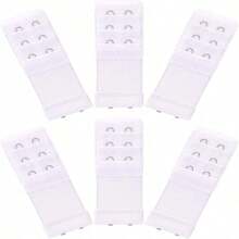 2/4/6pcs Bra Extender 2-Hook 3-Row Long Style Underwear Accessory Elastic Adjustable Bra Back Clip Size Differentiated Fabric Patch Sewing Supplies Crochet Knit Fabric - Multiple Styles - View 3