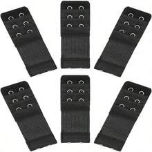 2/4/6pcs Bra Extender 2-Hook 3-Row Long Style Underwear Accessory Elastic Adjustable Bra Back Clip Size Differentiated Fabric Patch Sewing Supplies Crochet Knit Fabric - Multiple Styles - View 4