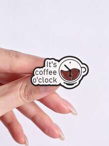 Fun Coffee Theme Brooch Creative English Slogan Metal Pin Bag Clothing Decoration Small Badge - Multicolor - View 8