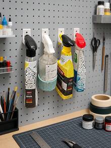 New Wall-Mounted Spray Bottle Storage Rack Red/Black/White Multi-Functional Practical Organizer Rack Suitable For Utility Room, Cleaning Cabinet, Garden Room, Studio Easy Installation Practical Storage Rack - Multicolor - View 5