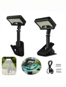 1pc IP65 Outdoor Solar Light With Motion Sensor, Ultra Bright Clip-On Solar Light, Supports 2 Installation Methods, Suitable For Garden, Camping, Adventure, Indoor Emergency Lighting, Yard, Fence And More - Star - View 3