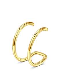 CIZME 1 pieza Anillo de labio falso de acero inoxidable de moda, adecuado para la decoración diaria de las mujeres, sin necesidad de perforación, se puede usar como anillo de labio, clip de labio, joyería de piercing falso de labio, anillo de nariz falso, clip de nariz, clip de cartílago de oreja, clip de cartílago de oreja - Anillo de labio falso - Ver 18