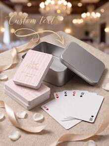 1 Set (54 Pcs) Personalized Custom Photo Wedding Playing Cards.Guest Book Playing Cards,Blank Playing Cards For Wedding Guest Book Alternative,Custom Signature Wedding Favors, DIY Message Cards For Guests, Unique Wedding Keepsake Memory Cards - Multicolor 2 - View 2