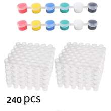 6/60/120/240pcs Empty Paint Cups, Plastic Paint Cups, 6-Compartment Empty Paint Cups, Suitable For Art Painting, Handmade Crafts - Multicolor - View 10