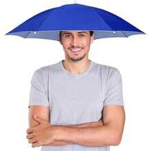Umbrella Hat - Hands-Free Comfortable Design, Suitable For Camping, Fishing And Gardening Outdoor Sun Protection. Equipped With Elastic Headband, UV Protection Function, Can Be Used As Fishing Hat Or Sun Umbrella Hat - Multicolor - View 2