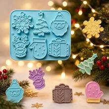 1pc Creative Reindeer Christmas Shaped Chocolate Silicone Mold Jelly Pudding Baking Dessert Cake Decoration Mold - Multicolor - View 8