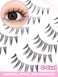 5 Pairs Japanese & Korean Manga Style Pointed Tail False Eyelashes, 7-10mm Mixed Length, Transparent Stem Lightweight Design, Pointed Tail Bundle Effect Naturally Lengthening Eye Corners, Creating Lively Enlarged Eye Effect. Soft And Comfortable Eyelashes, Fitting Eye Shape, DIY Quick Application Without Complex Operation, Easily Saving Makeup Time, Suitable For Beginners, Reusable, Applicable For Daily Commute, Date, Travel And Holiday Party Makeup. - Black - View 4