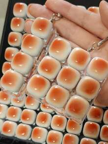 1pc Caramel Bread Shaped Keychain, Stress Relief Fidget Toy, Mechanical Keyboard Switch Tester, Keyring, Desktop Decor, Phone Charm, Creative Novelty Anti-Anxiety Finger Toy - Yellow - View 16