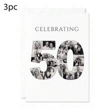 1/3pcs Custom Photo Collage Birthday Greeting Card, Personalized Celebrating Birthday Keepsake Card For Birthday Anniversary Party Gift Supplies - Multicolor - View 18
