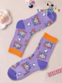 1/3 Pairs Snoopy Men's Socks, Colorful Puppy Pattern Fun Mid-Calf Socks, Cute Christmas Print Socks - Multicolor - View 6