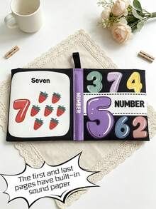 1 buah Buku Kain Kognitif Kontras Tinggi, Unisex untuk Bayi Laki-laki dan Perempuan, Kertas Suara Anti Sobek Terintegrasi, Cocok Sebagai Hadiah Edukasi Dini untuk Bayi Baru Lahir - MultiWarna - View 4