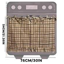 1pc Handmade Farmhouse Style Oven Skirt Cover, Handmade Country Style Oven Curtain, Handmade Oven Cover, Plaid Pattern Blended Fabric Oven Curtain, Can Be Installed To Block Clutter, Suitable For Stoves With Ties, Ruffle Trim Decoration, Home Kitchen Decor - Multicolor - View 10
