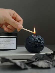 1PC Moon Aromatherapy Candle High-End Creative Ornaments Souvenirs Ball-Shaped Scented Candle Aromatherapy Gift Box Halloween,Spooky,Autumn,Festival,Holiday ,Winter,Holiday,Festival,Room Decor,Gifts Birthday Graduation - Black - View 12