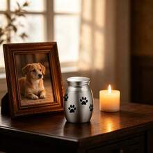 Stainless Steel Small Pet Urn Paw Bird Heart Tree Pattern Pet Cremation Keepsake Urn Memorial Ash Holder Container Jar For Dogs - Multicolor - View 5