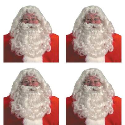 Professional Santa Wig And Beard Set Costume Accessory, Red, One Size