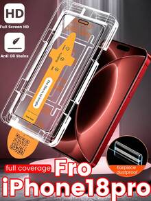 Compatible With IPhone 18/18 Pro Max/18 Pro Tempered Glass Screen Protector Dust-Free Box, High Definition, Bare-Hand Feel, Automatic Dust Removal, 1-Second Application, Built-In Dust-Proof Mesh, Electroplated Oleophobic Coating, Anti-Fingerprint, Smooth Touch, Automatic Adsorption With No Bubbles - Clear - View 24