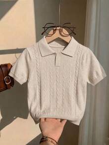 Young Boys Knit Tops - Apricot - View 2