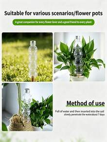 New Large Capacity Automatic Plant Watering Device, Transparent Self-Absorbing Water Ball With Clay Tip, Slow Release Drip Irrigation Plug For Potted Plants, Home Gardening Hands-Free Watering Tool - Multicolor - View 6