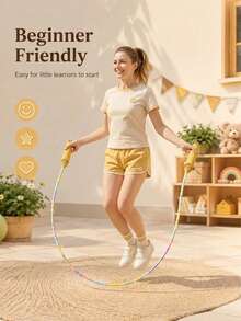 Adjustable Knot Jump Rope With Non-Slip Thumb Grip And Color-Coded Beads - Lightweight And Portable Jump Rope Suitable For Gyms, Travel, Beginners, Fitness Workouts, And Professional Training - Multi-Color Design To Suit Different Skill Levels. - Multicolor - View 3