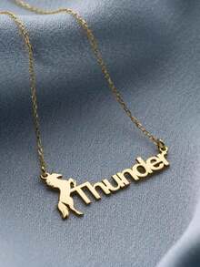 1Pc Custom Galloping Horse Name Necklace For Men Women Stainless Steel Animal Tag Pendant Necklace Personalized Jewelry Gift - Multicolor 6 - View 8