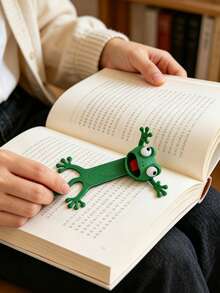 2pcs 3D Frog & Gecko Bookmarks, Quirky Animal Cute Squeeze Bookmark Set (Random Color & Style), Creative Shaped Bookmarks, Office Supplies, Reading Gift For Family And Friends, Adult Reading Accessories, 1pc - Multicolor - View 8