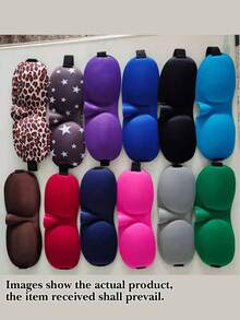 4 Styles Available, 3D Embossed Zero Pressure Blackout Design, Breathable Skin-Friendly Fabric, Adjustable Elastic Strap, Full Blackout, Suitable For Napping, Travel, Yoga, Home Use, Vintage Style - Multicolor - View 11
