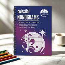 Nonogram Puzzles Logic Picture Book, Suitable For All Ages, Spiral Bound For Easy Page Turning, Detachable Inner Pages, Includes Various Difficulty Levels Of Nonogram Sudoku Games, Relaxing And Stress-Relieving, Multiple Styles Available (Pen Not Included) - 1 Piece - View 5