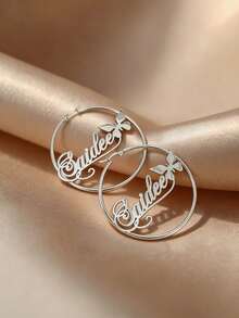 [ZzAi]Personalized Custom 5cm Text Earrings, Create Your Own Unique Earrings. - Style 6 - View 4