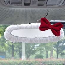 1pc Universal Plush Rearview Mirror Cover, Bow Plush Rearview Mirror Cover, Car Accessories, Car Decoration, Decorative Car, Gift, Rearview Mirror Protection Cover, Pink Car Rearview Mirror Protection Cover, Cartoon Car Interior Decoration Accessories - Little Bow - View 10