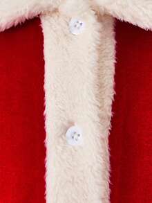 Vihyde Tween Girls Christmas New Arrival Costume 3 Pieces Set, Velvet Top & Skirt With Faux Fur Trim & Plush Santa Hat Outfit - Red - View 8
