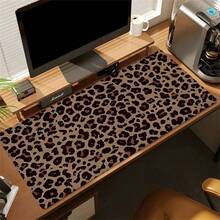 1PC Leopard Pattern Leather Desk Pad Modern Art Large Mouse Pad Desk Accessories Fine Short Plush Base With Non-Slip Keyboard Pad For Office Home Computer As Gifts For Men Women Friends Back To School - View 4