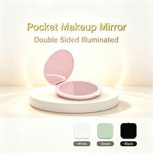 LED Portable Makeup Mirror,1X/2X Magnification LED Mini Compact Travel Makeup Mirror,Double‑Sided Foldable Travel Vanity Mirror With Type‑C Charging - Multicolor - View 1