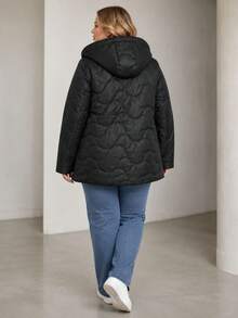 Autumn Jacket With A Detachable Hood, Straight Cut, Length Below The Hips. - Black - View 2