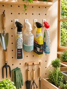 New Wall-Mounted Spray Bottle Storage Rack Red/Black/White Multi-Functional Practical Organizer Rack Suitable For Utility Room, Cleaning Cabinet, Garden Room, Studio Easy Installation Practical Storage Rack - Multicolor - View 6