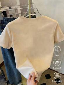 Plus Size T-Shirts - Apricot - View 2
