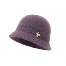 Women's Solid Color Short Brim Wool Felt Windproof Versatile Bucket Hat, Autumn/Winter Bucket Hat For Travel And Shopping - Pearl - View 7