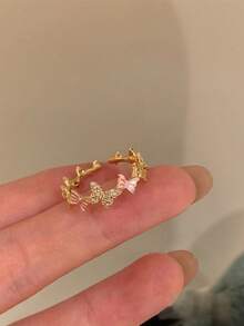 1pc Butterfly Open Ring, Exquisite Sweet Unique Niche Design, Suitable For Women's Daily Wear, Party And Gathering - Butterfly - View 3