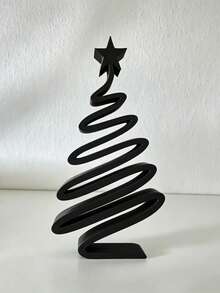 Minimalist Modern Small Christmas Tree Tabletop Decor - Elegant Compact Xmas Tree Ornament With Branches & Suitable For Living Room, Dining Table, Hallway, Cabinet - Lightweight Plastic Holiday Decoration For Small Spaces, Year-Round Use - Multicolor - View 12