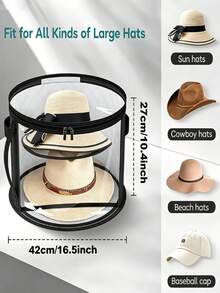 This Dustproof, Transparent, Large Capacity Hat Storage Bucket Is Suitable For All Types Of Hats, Making It An Ideal Storage Solution For Wardrobes And Desktops. - Multicolor - View 10