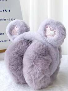 4pcs Foldable Bear Earmuffs For Winter Warmth, Cute Cartoon Plush Windproof Ear Warmers For Students. - Multicolor - View 10