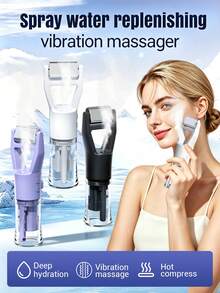 TOUCHBeauty 2-In-1 Portable Nano Facial Mist Sprayer With Vibration Massage, Constant Temperature Hot Compress Hydration Skincare Device, Built-In 1200mAh Rechargeable Facial Moisturizing Beauty Instrument, Suitable For Home And Travel Facial Care - 1 Pc - View 2