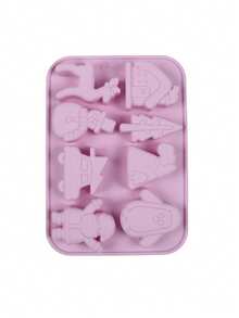 1pc 8-Cavity Silicone Christmas Baking Mold - Santa, Snowman, Tree & Reindeer Designs For Chocolate, Candy, Jelly & Pudding - Perfect For DIY Holiday Treats, Cake Mold - Multicolor - View 14