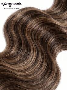 MEGALOOK 1 Bundle Gradient Highlighted Wavy Curl 10A Brazilian Human Hair Bundle, 100% Natural Unprocessed Human Hair, Soft And Tangle-Free Hair Extensions, Natural Look - Multicolor - View 6