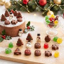 1pc 16-Cavity Creative Tree And Snowman Shaped Chocolate Silicone Mold, 3D Candy, Pudding, Cookie, Ice Cube Mold, Cake Decorating Baking Tool - Multicolor - View 9