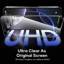 CASECOPS 2Packs High Definition Tempered Glass Screen Protector, Compatible With IPhone 18 Pro/18 Pro Max/17/17 Pro/17 Pro Max/16/15/14/13/12/11/Xs Max/Xs/Xr Series, 9H+ Hardness Tempered Glass, Full Coverage, Anti-Fingerprint, Anti-Scratch, With Screen-Printed Border, High-Quality Cell Phone Accessories, Compatible Phone Case - 2Pcs - View 3