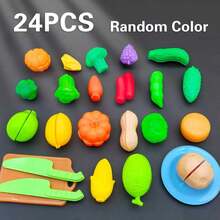 Children's Fun Role-Play Kitchen Toy Set, 24 Independent Realistic Food Ingredients, Fruit And Vegetable Utensils Multi-Category Combination, Parent-Child Interactive Simulation Life Game, Suitable For Kids Birthday And Holiday Gifts - Multicolor - View 12