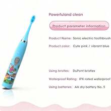 AXH. Electric Toothbrush Smart Cartoon Soft Bristle Toothbrush With Replacement Brush Heads - Multicolor - View 7