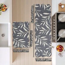 DAJIANG 1pc 3D Printed Woven Long Runner Rug, Leaf Pattern Vintage Grey, Kitchen Rug, Long Hallway Rug, Floor Mat, Suitable For Bathroom, Kitchen, Outdoor Hallway, Bedroom, Living Room, Machine Washable Rug Accessory, Easy To Clean, Entryway Non-Slip Rug, Bedroom Autumn Decor - Multicolor - View 16