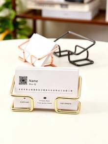 Electroplated Metal Business Card Holder, Desktop Business Card Display Stand, Office Desktop Business Card Storage Organizer For Party Event - Multicolor - View 5